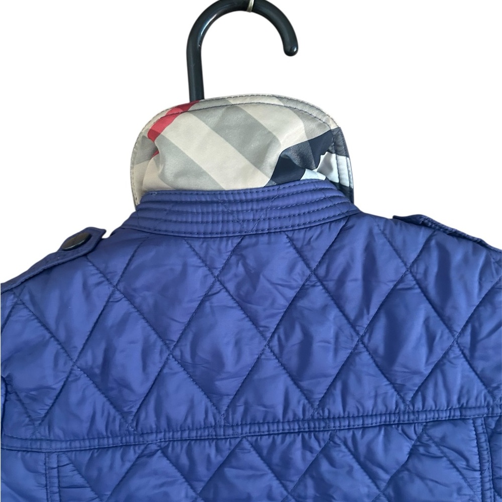 Navy Blue Burberry Quilted Children’s Jacket  6Y Classic Plaid Preppy Designer - Picture 5 of 13